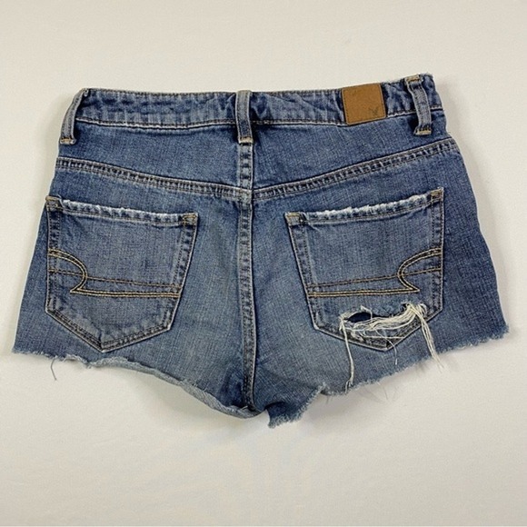American Eagle‎ Denim Shorts Women's 2 Distressed Cut Off Jean Ripped - Picture 2 of 6